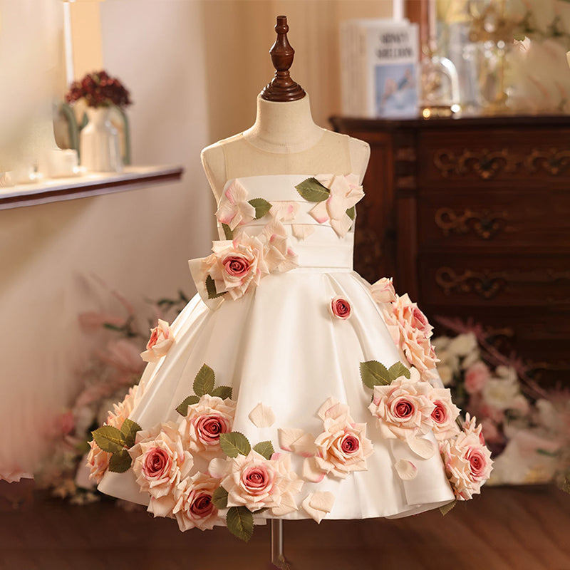 Flower Girl Dress Toddler Birthday Party Dress Summer Flower Puffy Girl Formal Dresses