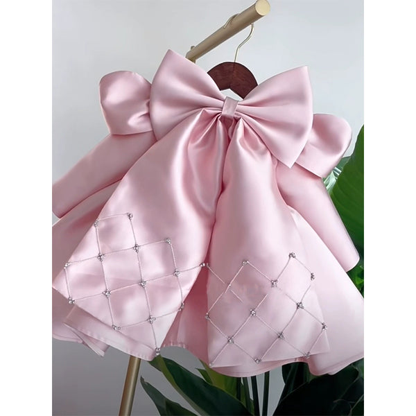 Cute Baby Girl Autumn Puffy Dress Toddler Christmas Bow-knot Princess Dress