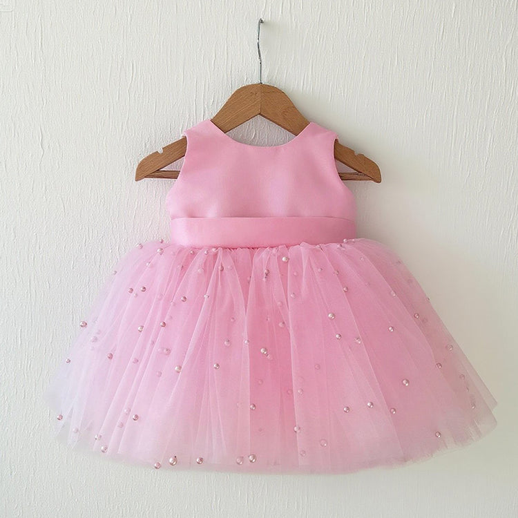 Children's Beauty Pageant Dress Fluffy Beads Princess Dress First Birthday Princess Dress