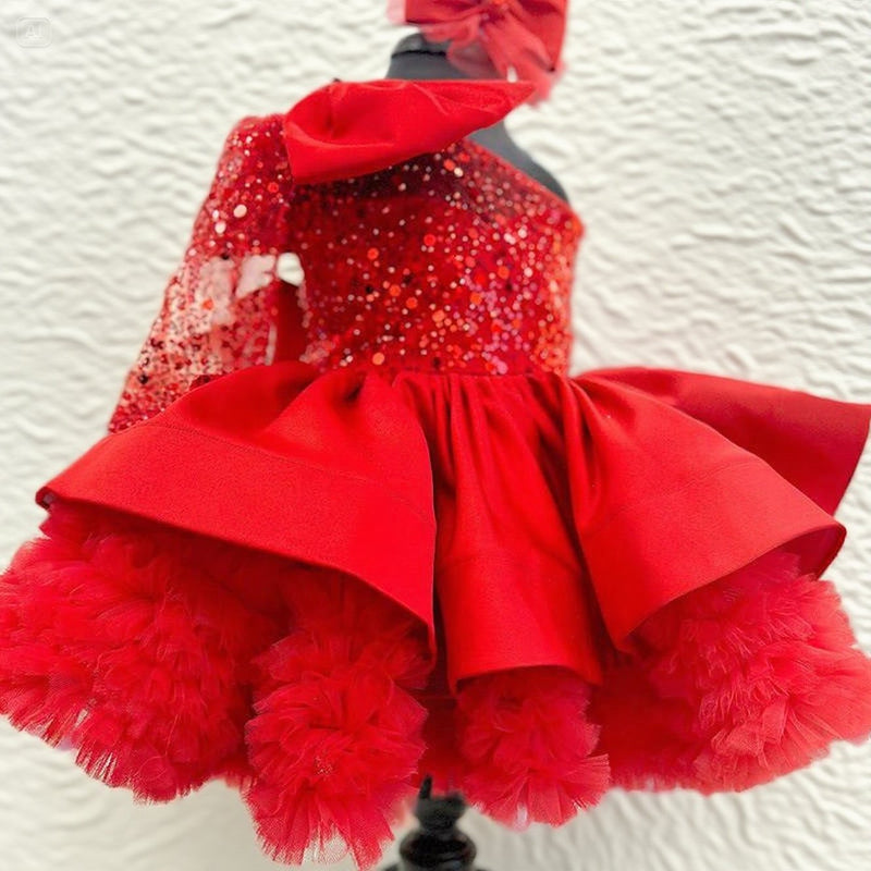 Baby Girl Dress Special Occasion First Birthday Dress Baby Girl Party Sequined Dress