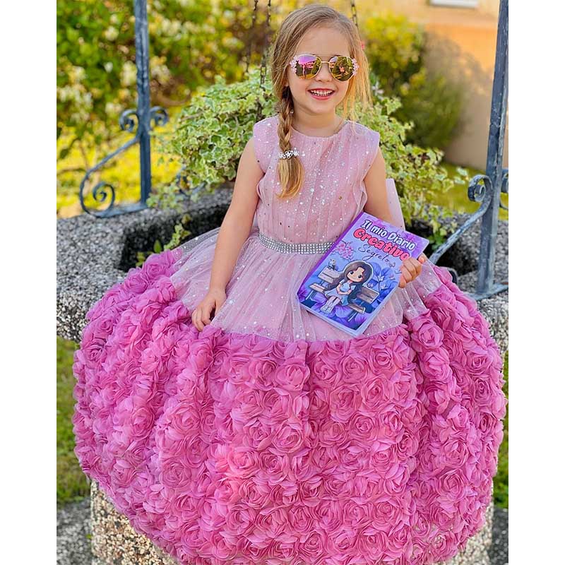 Elegant Baby Girl Sleeveless Sequin Princess Dress Girl Toddler New Year Bow Dress