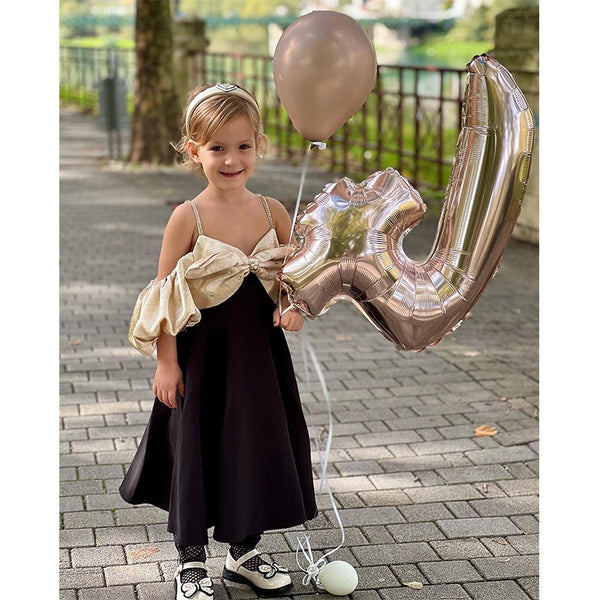 Toddler Girl Black Bow Birthday Party Dress Girl Princess Dress