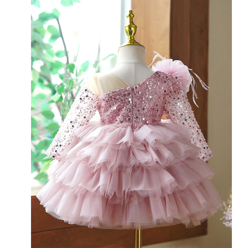 Baby Cute Girl Puffy Piano  Performance Dress Toddler Birthday Party Princess Dress