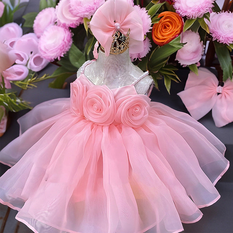 Cute Baby Girl Puffy Beauty Pageant Dress Toddler Birthday Party