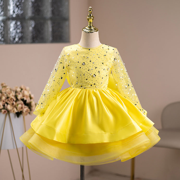 Cute Baby Girl  Sequin Dress Toddler Birthday Party Princess Dress