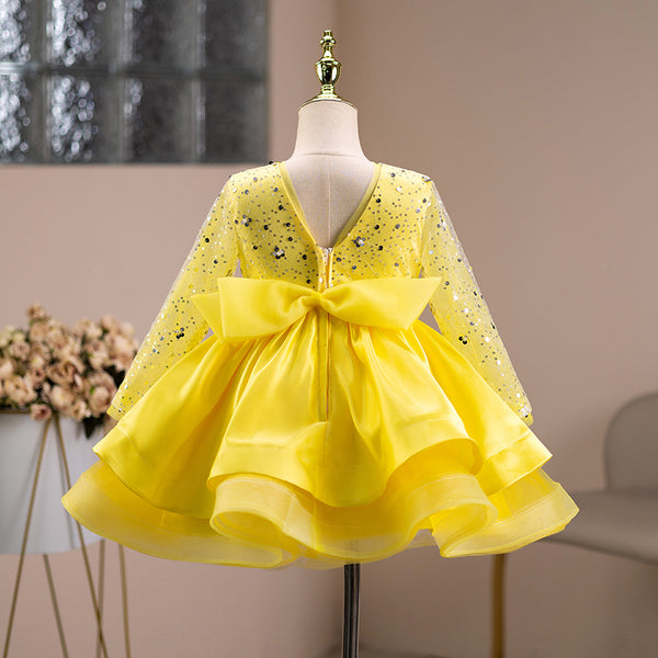 Cute Baby Girl  Sequin Dress Toddler Birthday Party Princess Dress