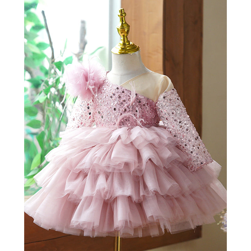 Baby Cute Girl Puffy Piano  Performance Dress Toddler Birthday Party Princess Dress