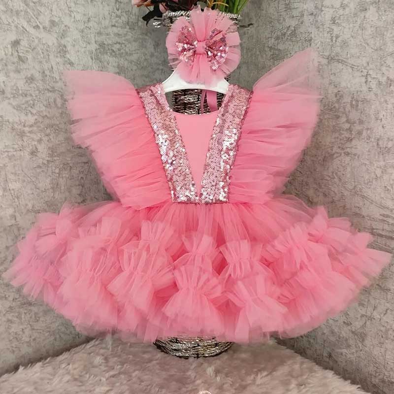 Cute Baby Girl Fluffy Birthday Dress Toddler Pageant Princess Dress