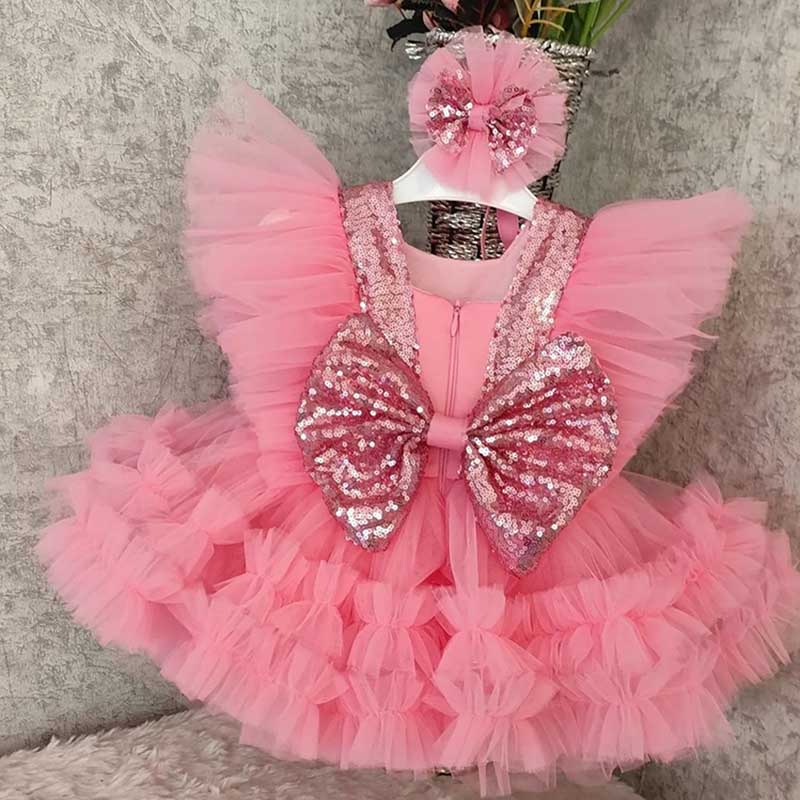 Cute Baby Girl Fluffy Birthday Dress Toddler Pageant Princess Dress