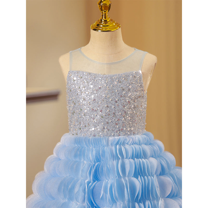 Elegant Baby Girl and Toddler Birthday Prom Dress Puffy Princess Dress