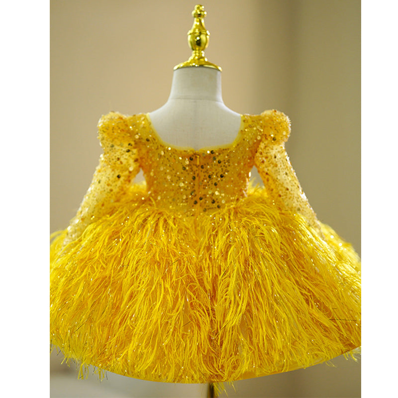 Baby Cute Girl Pageant Dress Toddler First Birthday Party Princess Dress