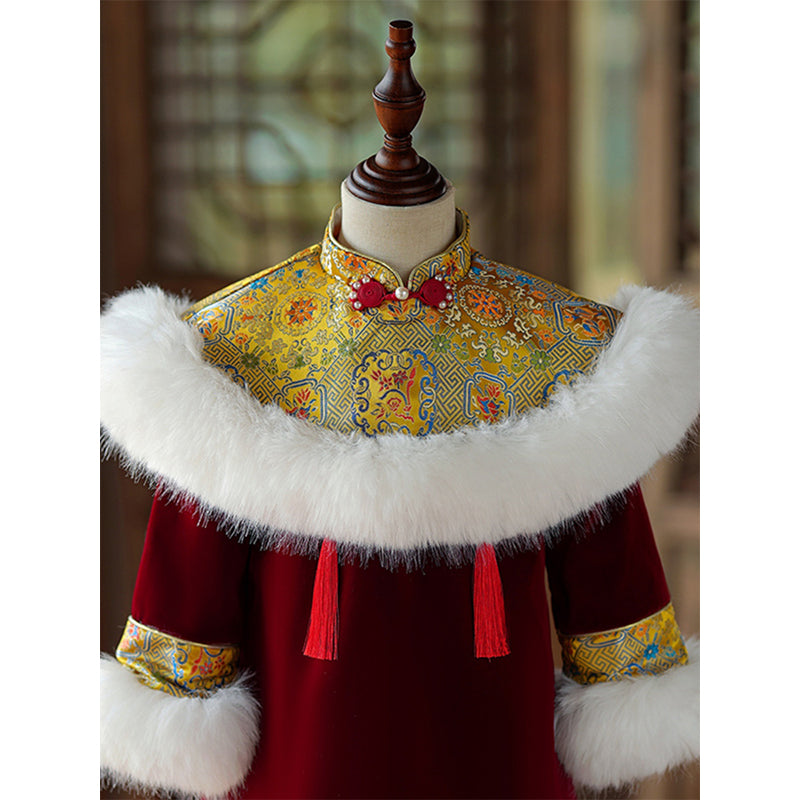 Baby Girl Winter Pageant Dress Toddler Embroidery Party Princess Dress