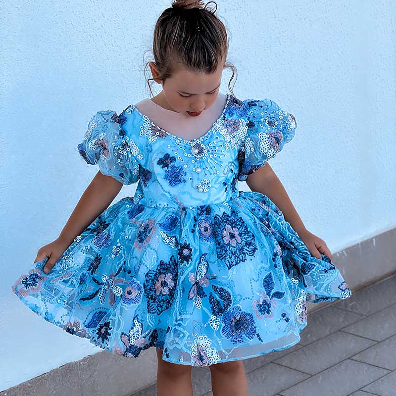 Cute Girls  Dress First Birthday Flower Girls Party Princess Dress