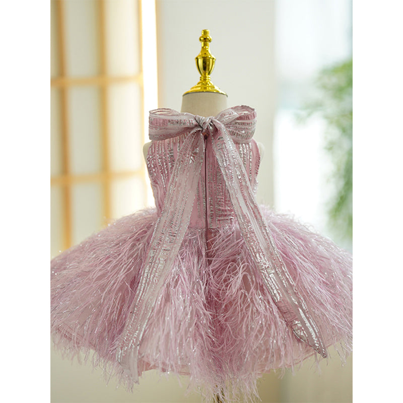Cute Baby Girl Party Dress Tassel Sequins Pageant Birthday Princess Dress