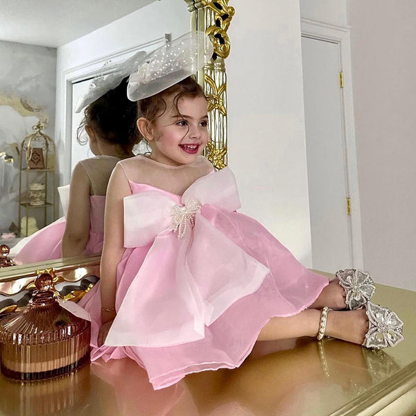 Girl Formal Dresses Baby Girl Summer Big Bow Cake Fluffy Ball Gowns Princess Dresses
