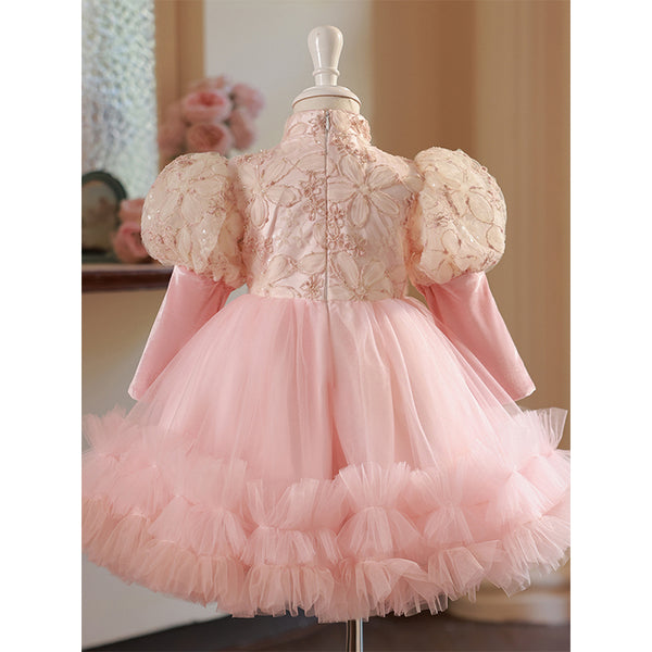 Luxurious Baby Girl Fluffy Christmas Dress Toddler Birthday Princess Dress