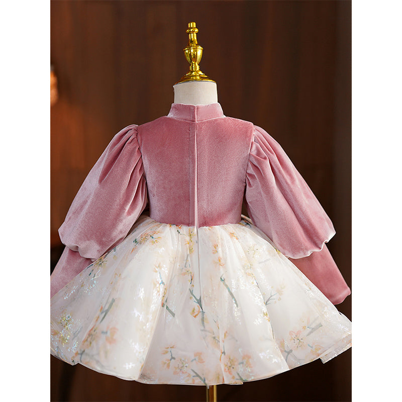 Cute Baby Girl Christmas Puffy Dress Toddler Birthday Long Sleeves Princess Dress