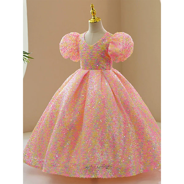 Luxurious Baby Girl Pageant Dress Toddler First Birthday Party Princess Dress