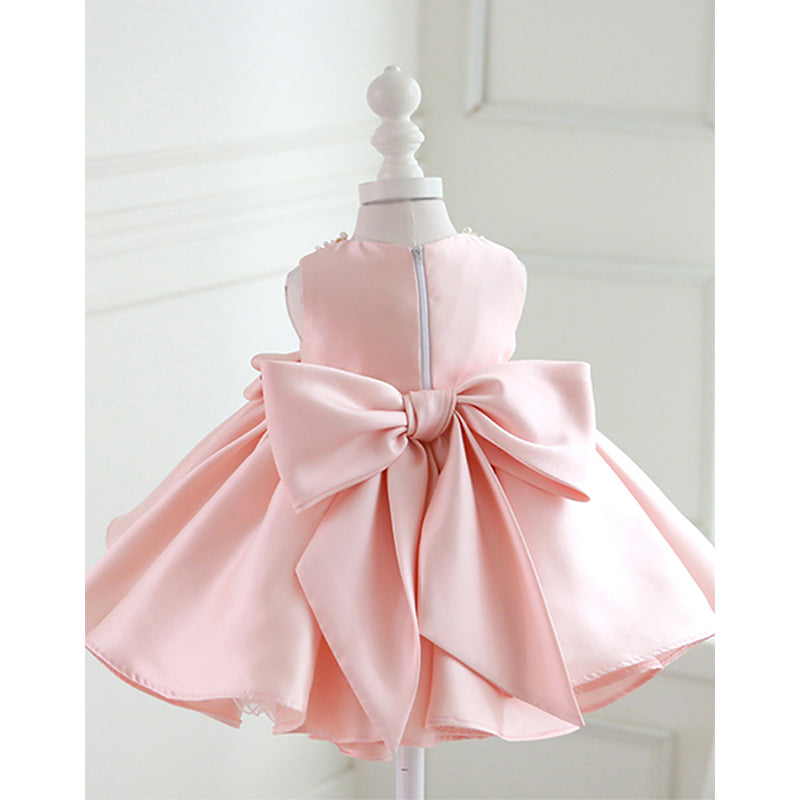 Cute Baby Girl Autumn Puffy Dress Toddler Birthday Bow-knot Princess Dress