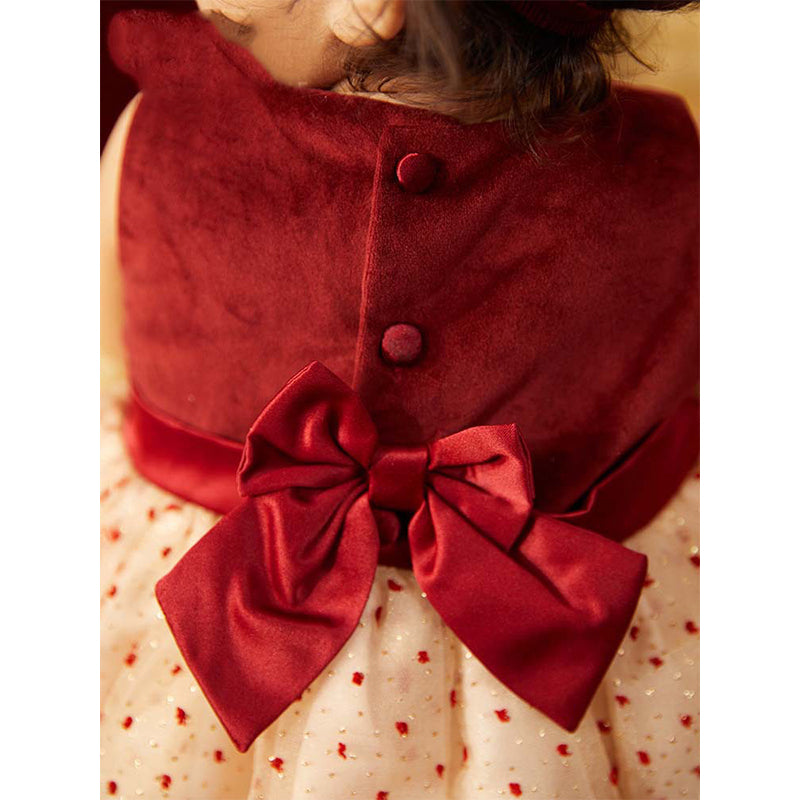 Cute Baby Girl Christmas Spotted Dress Toddler Pageant Birthday Princess Dress