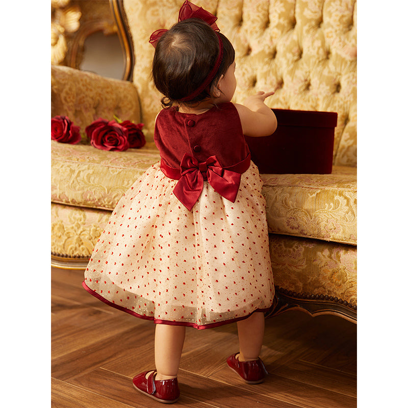 Cute Baby Girl Christmas Spotted Dress Toddler Pageant Birthday Princess Dress