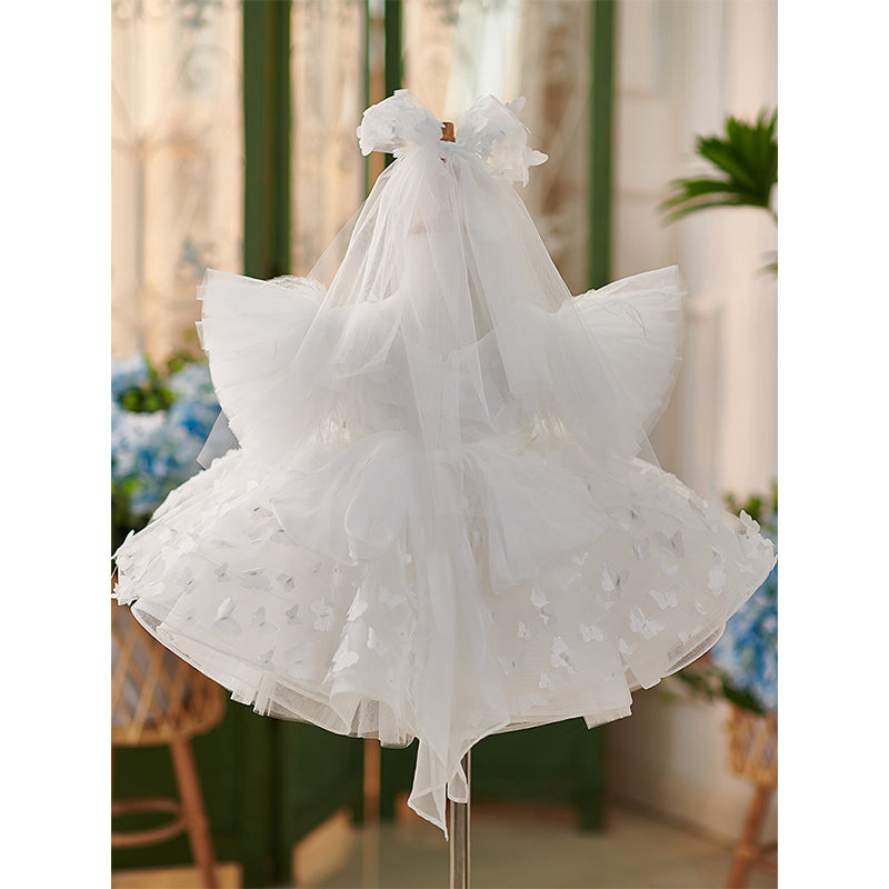 Cute Baby Girl Puffy Butterfly Dress Toddler Pageant  Birthday Dress