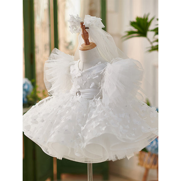 Cute Baby Girl Puffy Butterfly Dress Toddler Pageant  Birthday Dress