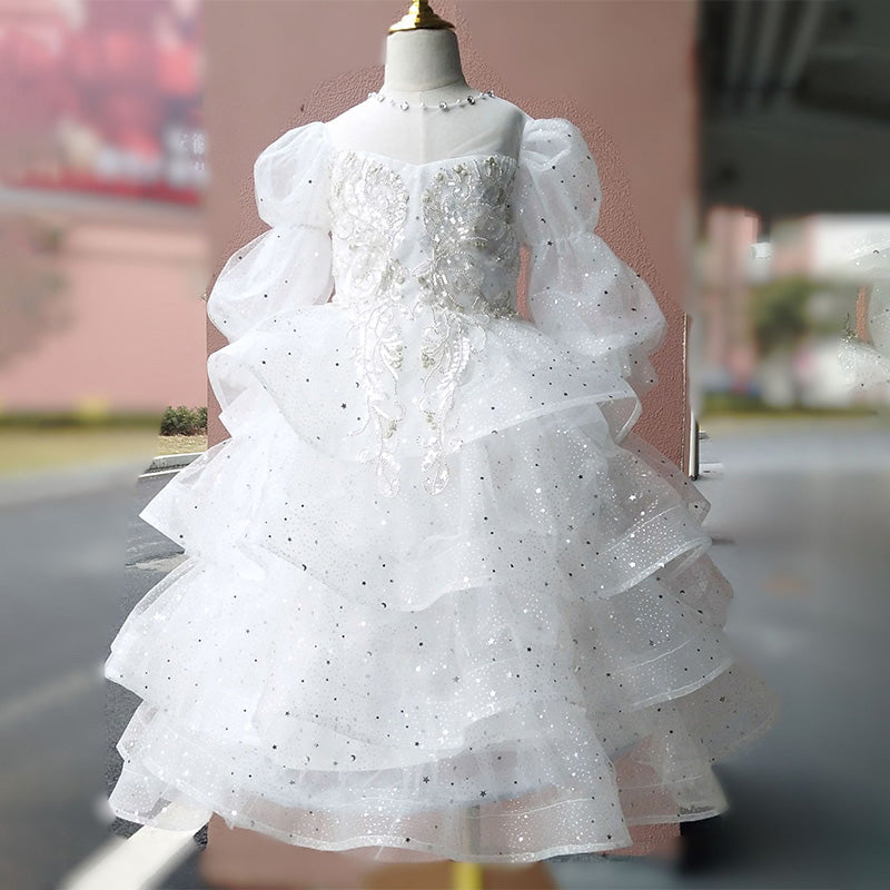 Luxurious Baby Girl Birthday Party Princess Fluffy Trailing Dress To – marryshe