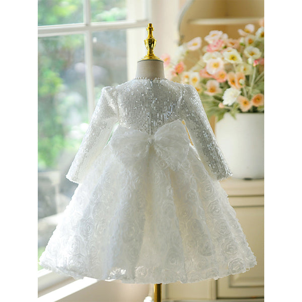 Girls Birthday Dress Puffy Girls Christening Dress Toddler Party Princess Dress