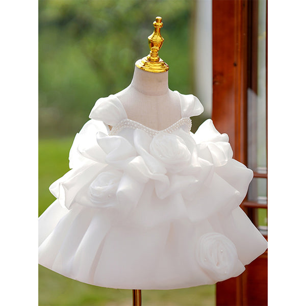Cute Baby Girl Fluffy Beauty Pageant Dress Toddler Birthday Party Ball Gown