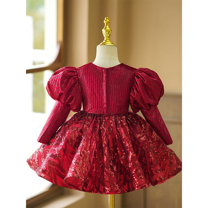 Cute Baby Girl Puffy Piano Pageant Dress Toddler Birthday Princess Dress