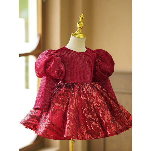 Cute Baby Girl Puffy Piano Pageant Dress Toddler Birthday Princess Dress