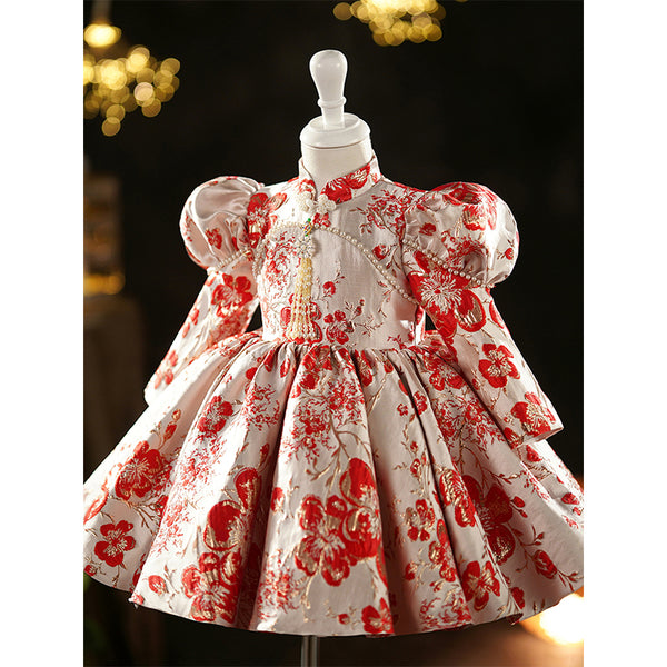 Winter Baby Girl Pageant Dress Toddler First Birthday Party Christmas  Princess Dress