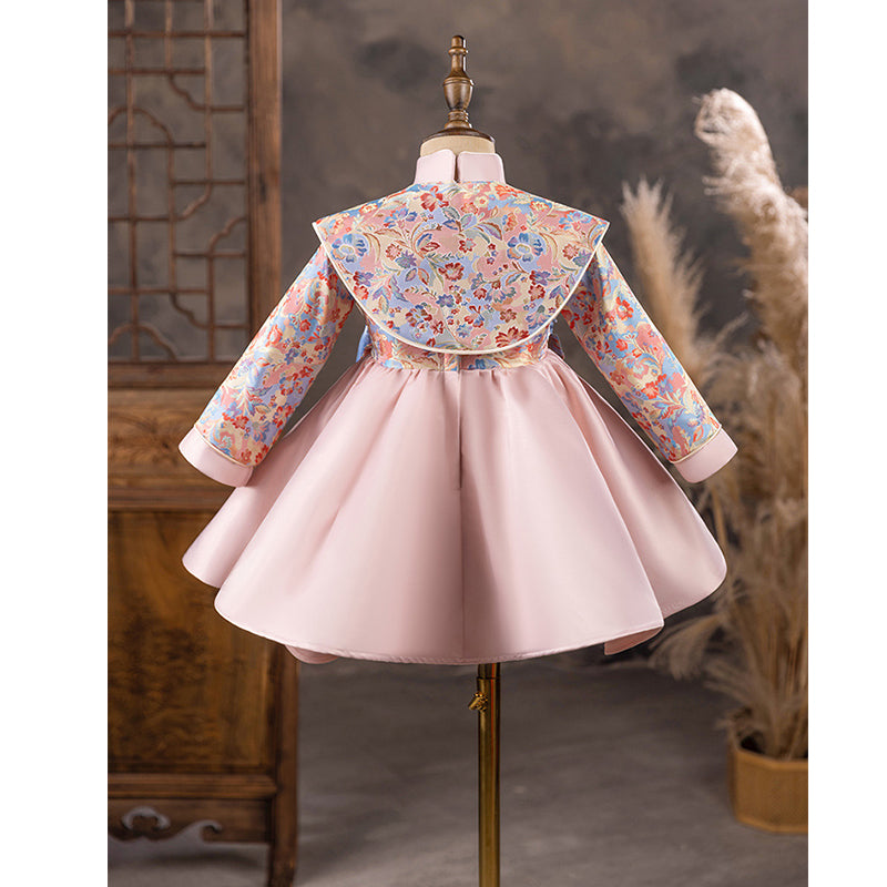 Cute Baby Girl Puffy First Communion Dress Printing Birthday Party Princess Dress