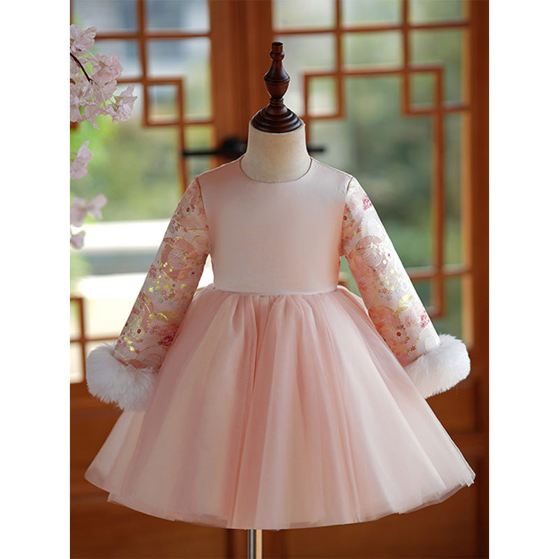 Cute Baby Girl Winter Puffy Dress Toddler Birthday Christmas Princess Dress