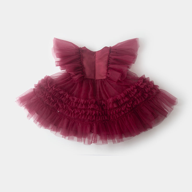 Baby Girls Red Birthday Party Princess Dress