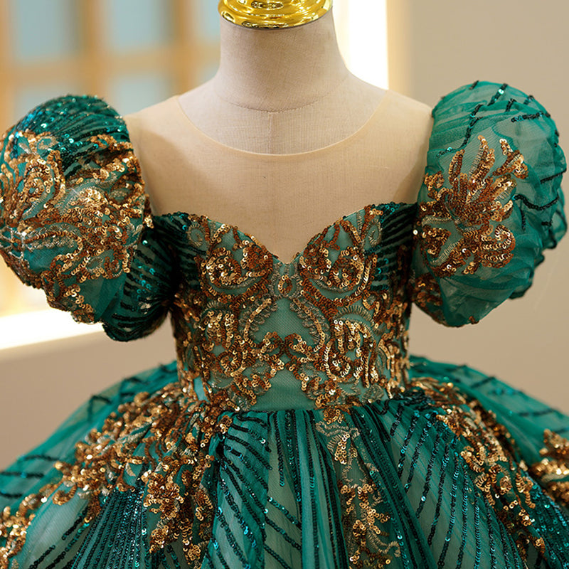 Girls Christmas Dress Party Easter Dress Green Sequin Birthday Princes marryshe Girls Christmas Dress Party Easter Dress Green Sequin Birthday Princes marryshe