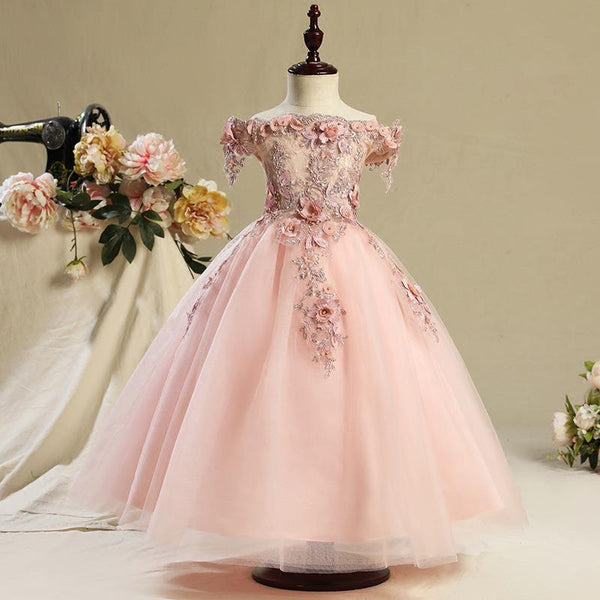 Flower Girl Dress Girl Embroidery Birthday Party Pageant Formal Dresses
