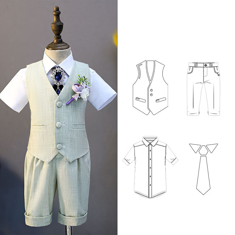 Boy Summer Wedding Baby's Formal British Suit Set