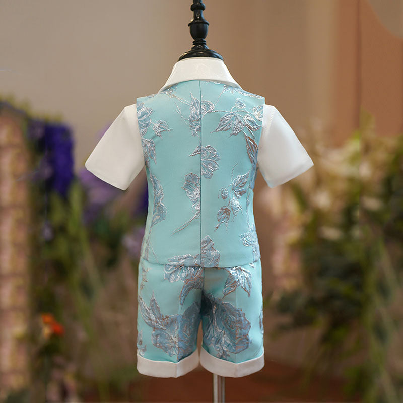 Cute Boy Summer Birthday Wedding Formal Vest Suit Set