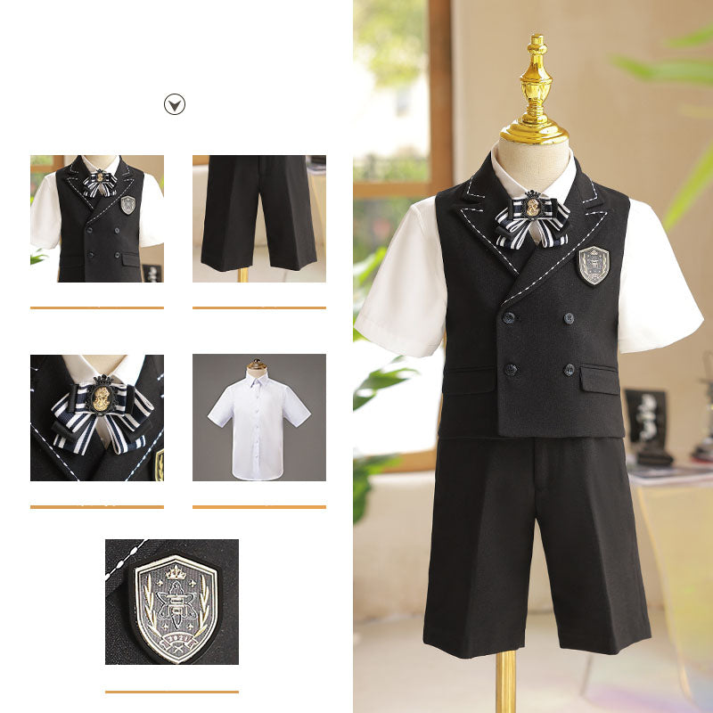 Boys Summer Wedding Birthday Vest Suit Set