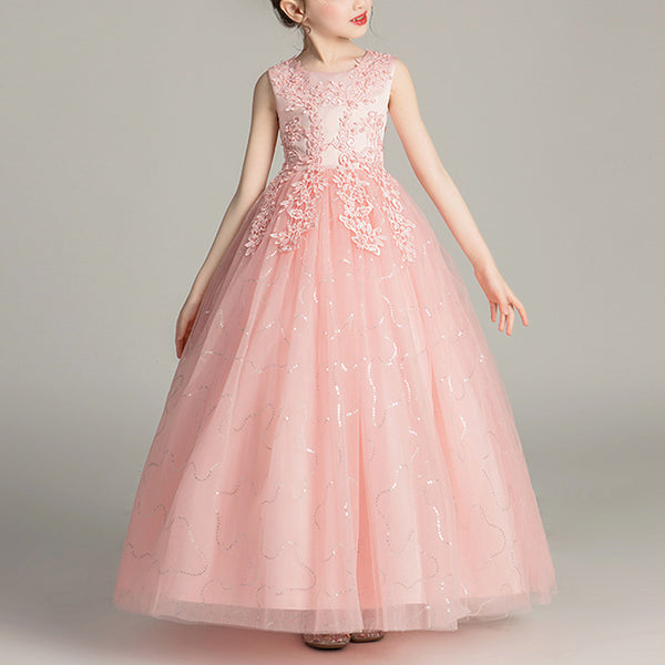 Girl Formal Princess Dresses Baby Girl Elegant Embroidery Puffy Flower Girl Dress Birthday Party Pageant Dress