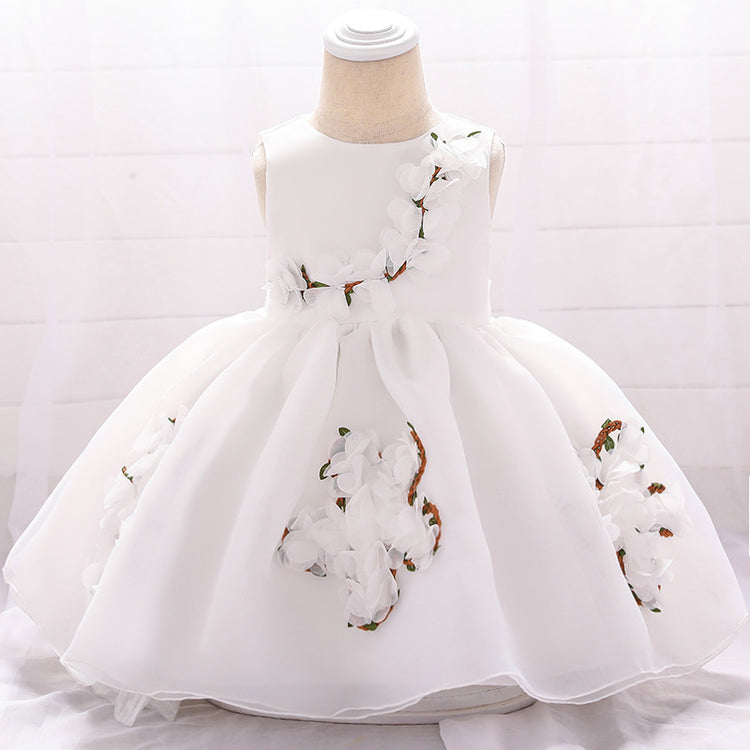 Flower Girl Dress Toddler Summer Princess Dress Sleeveless Petal Formal Party Dress