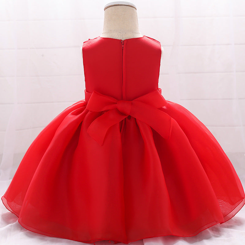 Flower Girl Dress Toddler Summer Princess Dress Sleeveless Petal Formal Party Dress