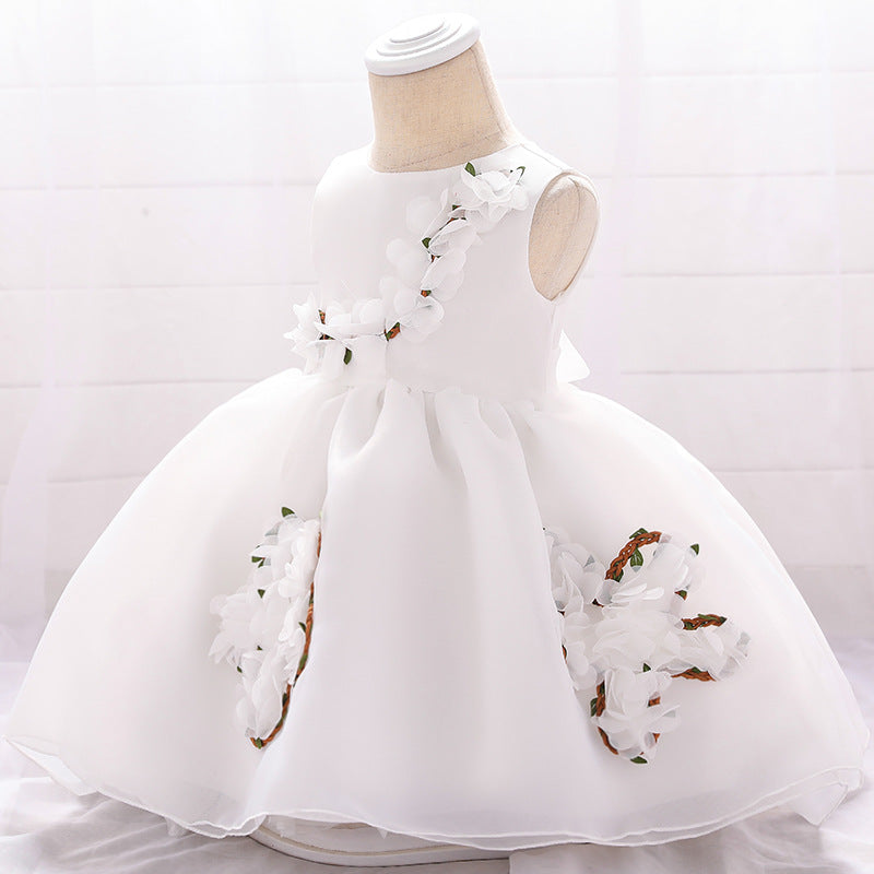 Flower Girl Dress Toddler Summer Princess Dress Sleeveless Petal Formal Party Dress