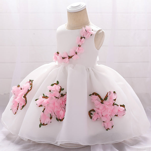 Flower Girl Dress Toddler Summer Princess Dress Sleeveless Petal Formal Party Dress