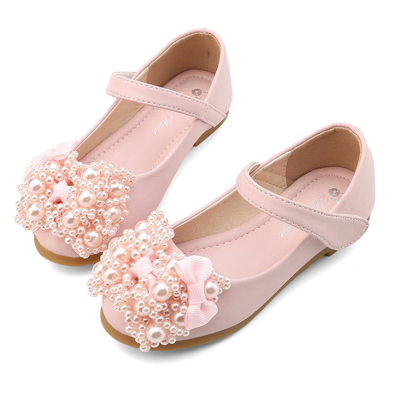 Elegant Baby Girls Beaded Flower Princess Shoes