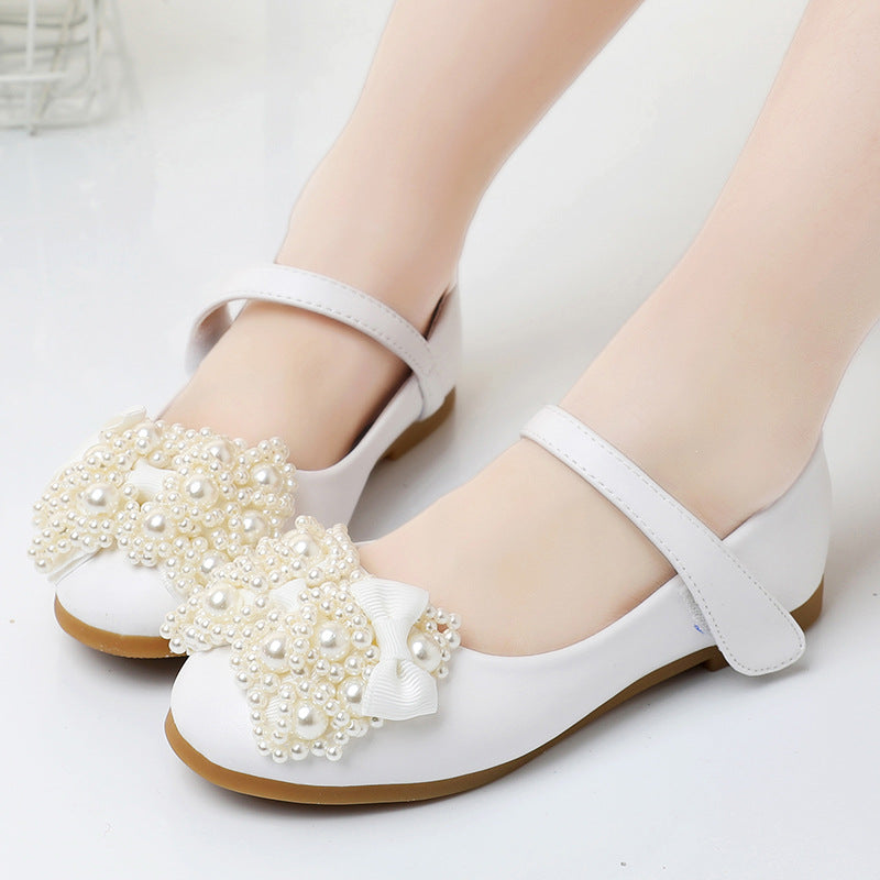 Elegant Baby Girls Beaded Flower Princess Shoes