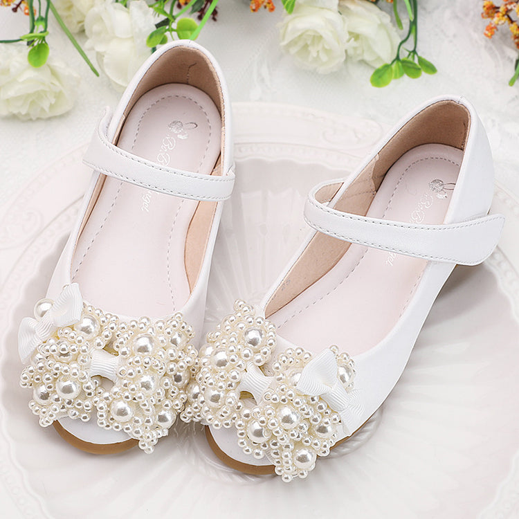 Elegant Baby Girls Beaded Flower Princess Shoes