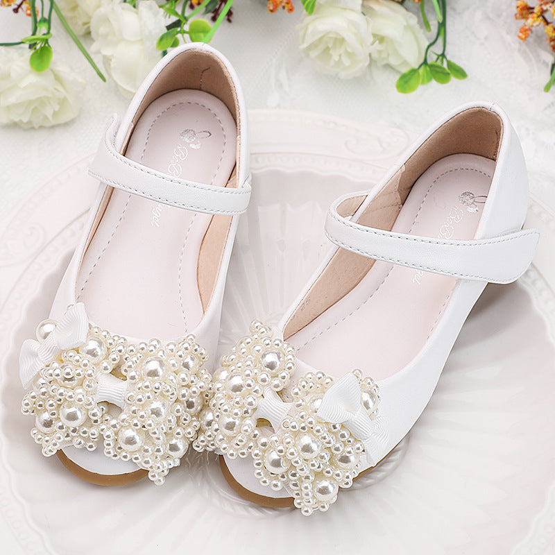 Elegant Baby Girls Beaded Flower Princess Shoes